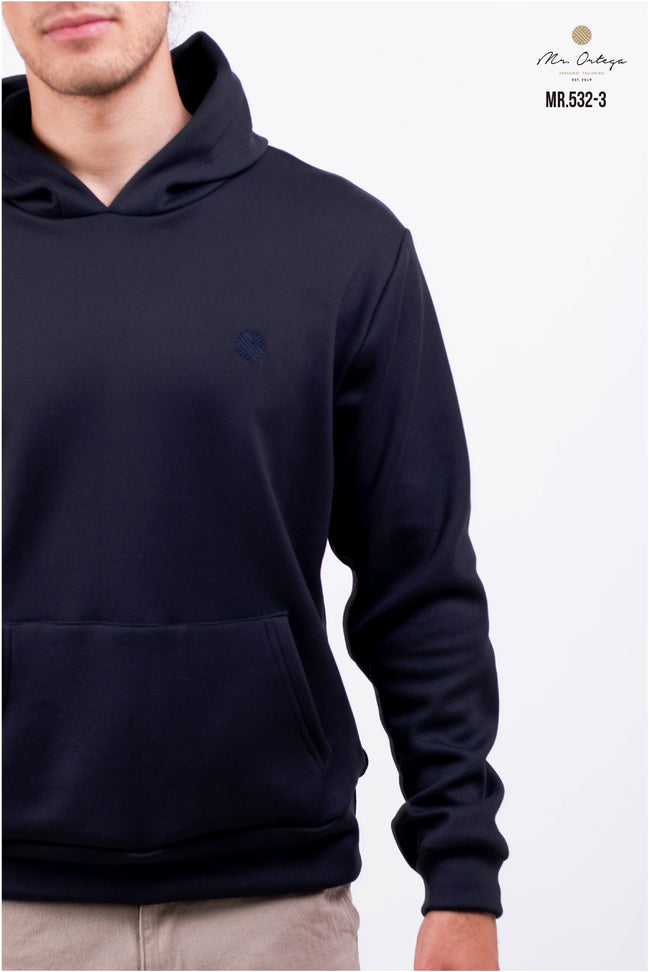 SUDADERA AZUL MARINO CON GORRO