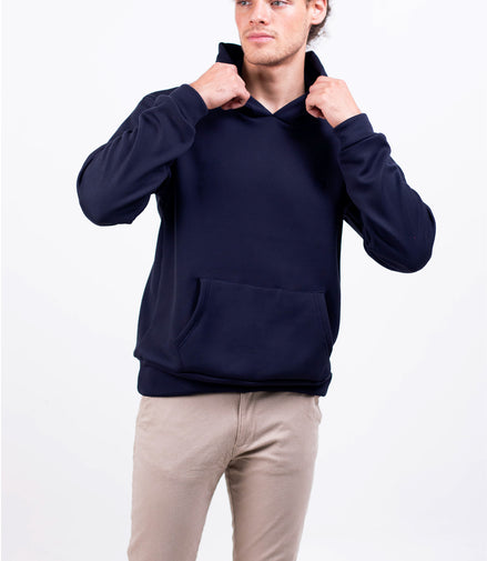 SUDADERA AZUL MARINO CON GORRO