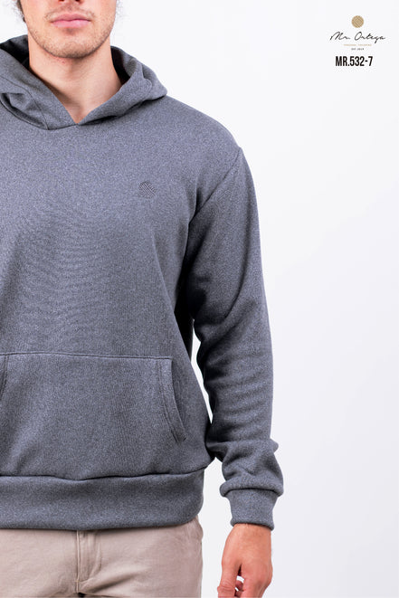 SUDADERA GRIS OSCURO CON GORRO