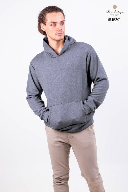 SUDADERA GRIS OSCURO CON GORRO