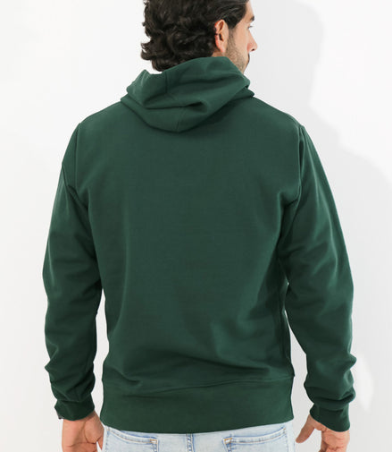 SUDADERA VERDE MUSGO CON GORRO