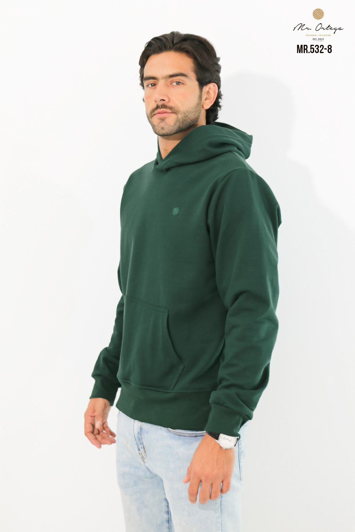 SUDADERA VERDE MUSGO CON GORRO