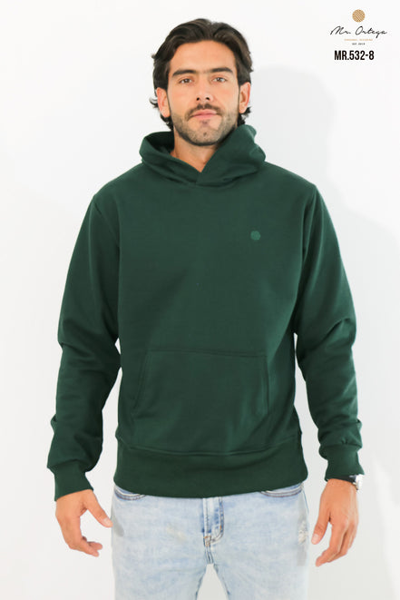 SUDADERA VERDE MUSGO CON GORRO