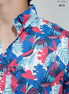 CAMISA HOJAS AZUL REY / ROJO / BLANCO