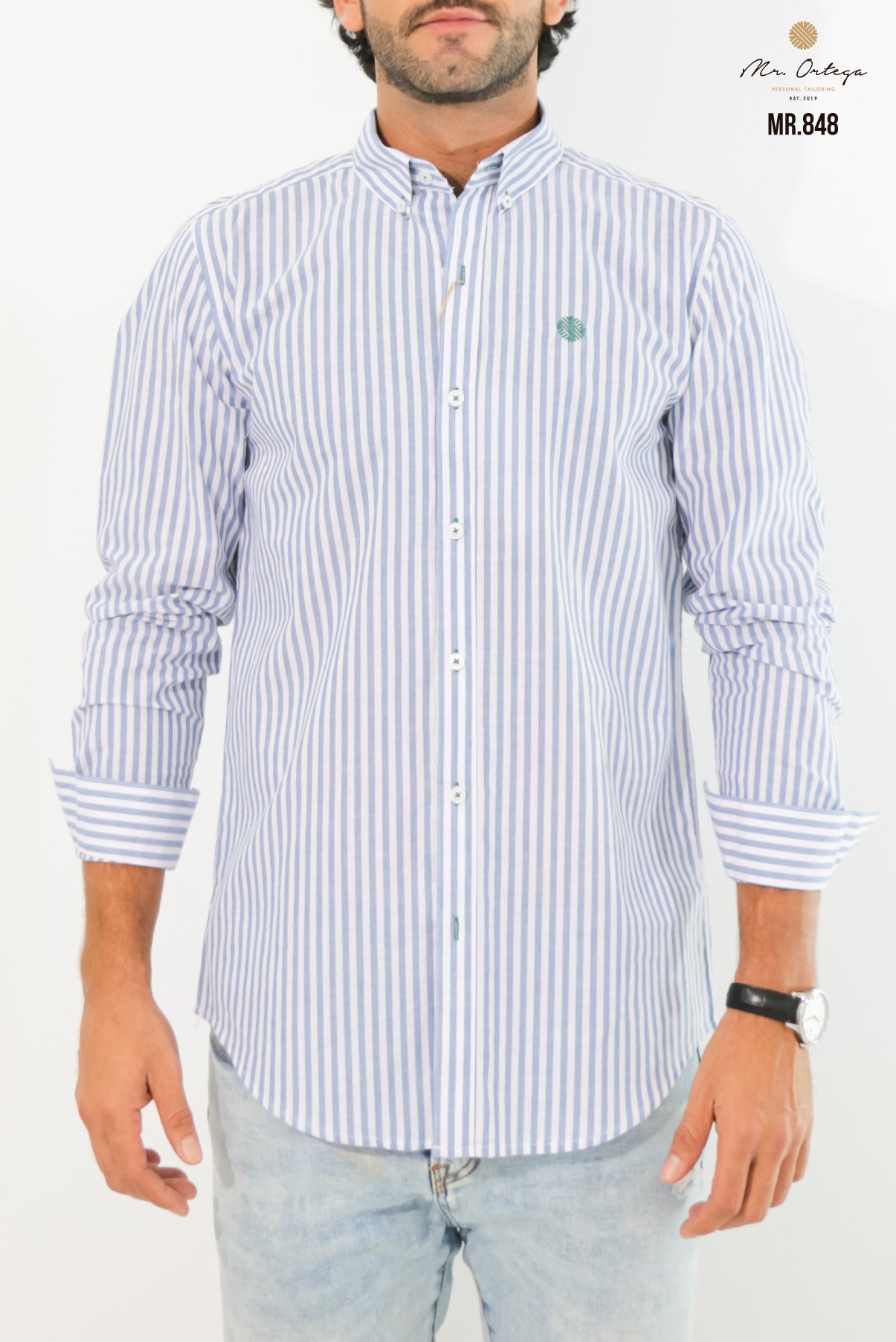 CAMISA RAYAS BLANCO Y AZUL
