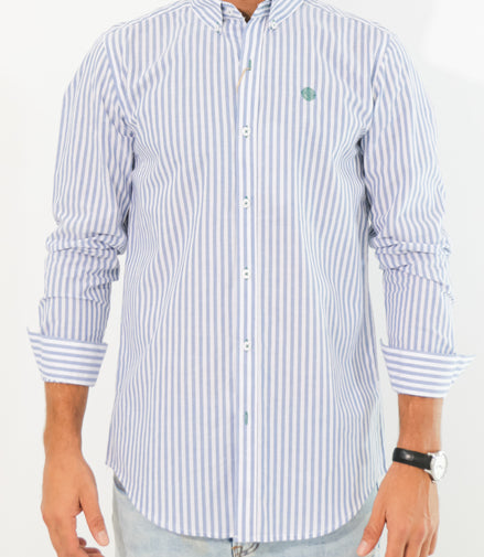 CAMISA RAYAS BLANCO Y AZUL