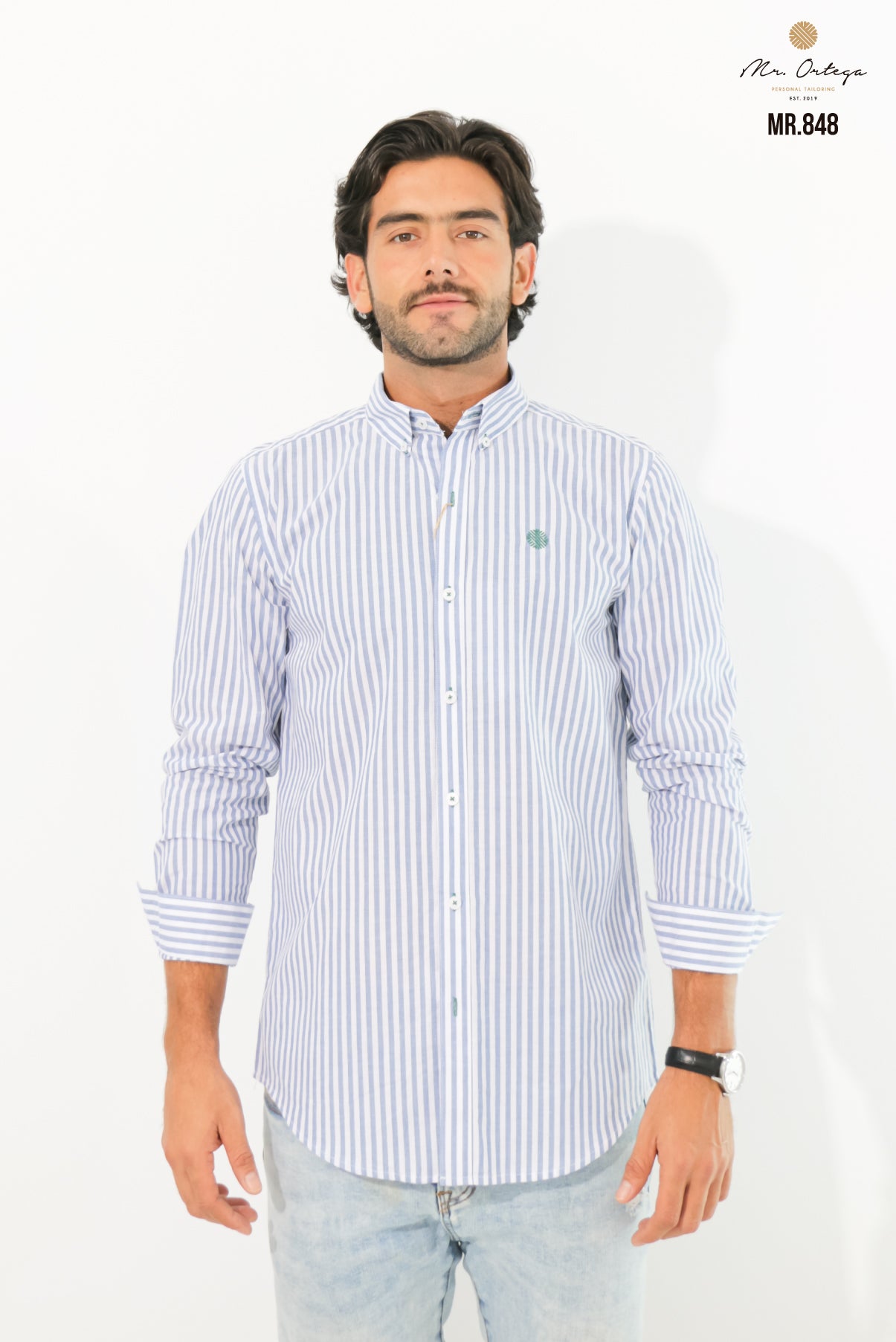 CAMISA RAYAS BLANCO Y AZUL