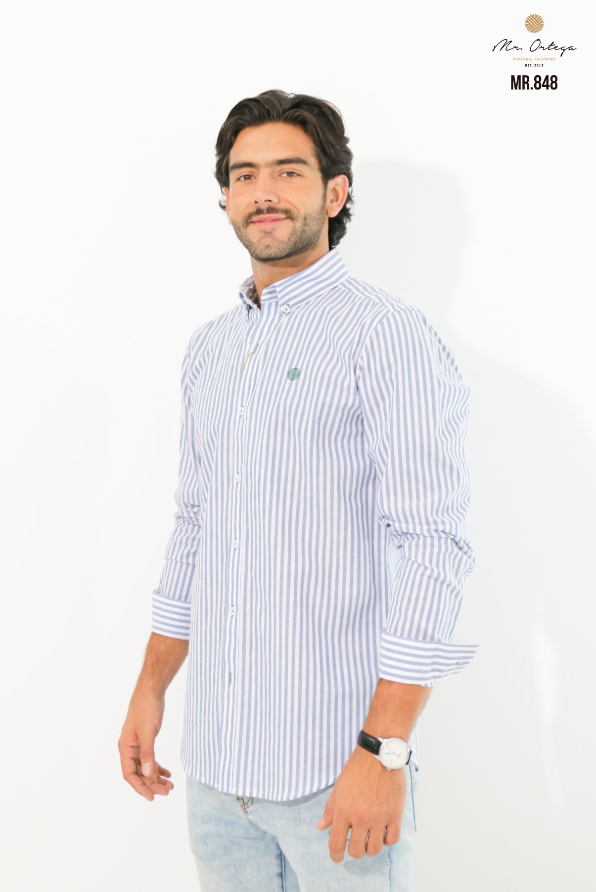 CAMISA RAYAS BLANCO Y AZUL