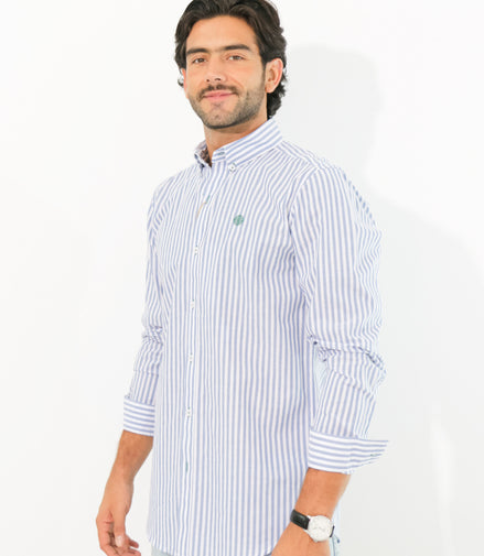 CAMISA RAYAS BLANCO Y AZUL