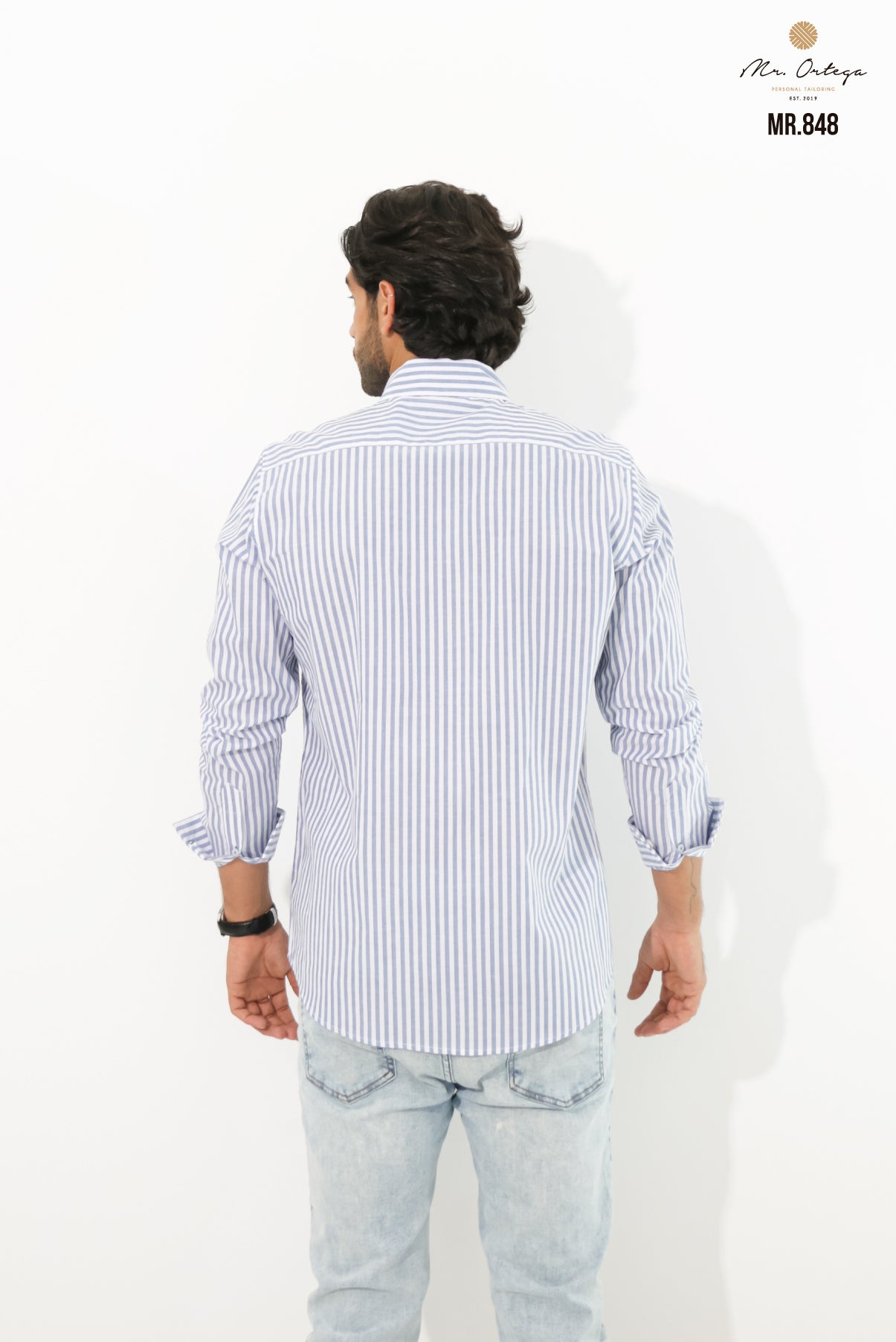 CAMISA RAYAS BLANCO Y AZUL