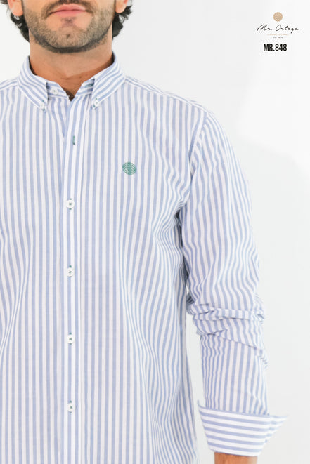 CAMISA RAYAS BLANCO Y AZUL