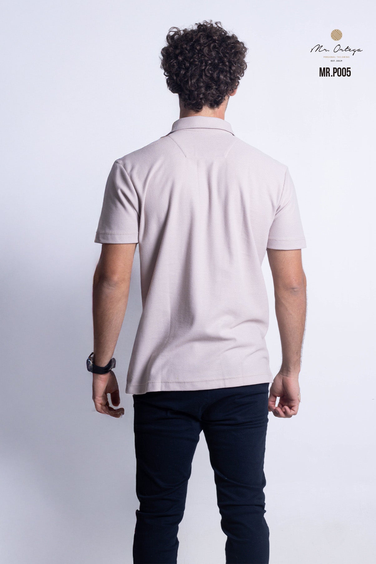 PLAYERA TIPO POLO TEXTURA WAFFLEADA BEIGE MANGA CORTA