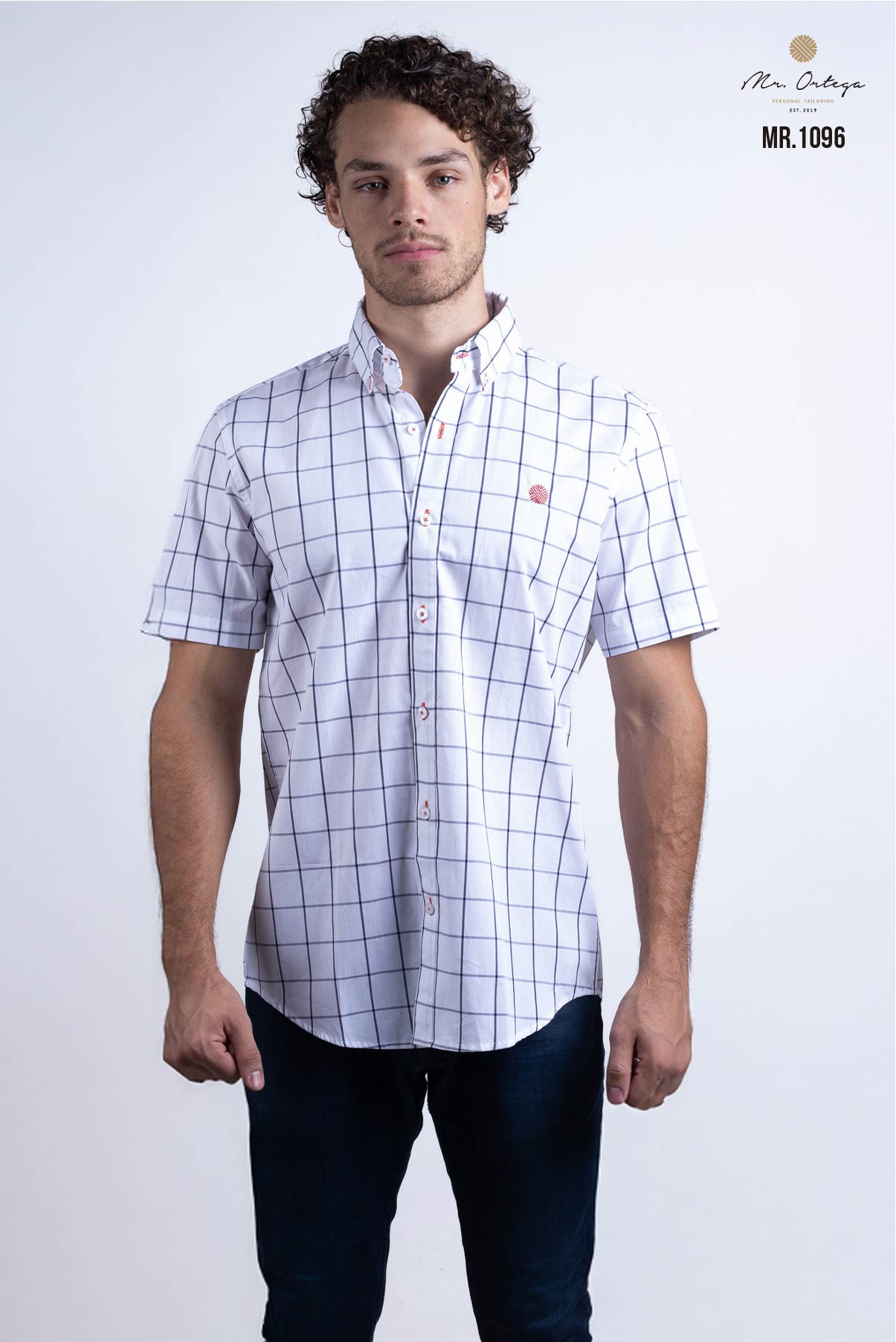 CAMISA BLANCA CUADROS NEGROS