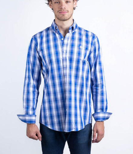 CAMISA CUADROS AZUL Y BLANCO