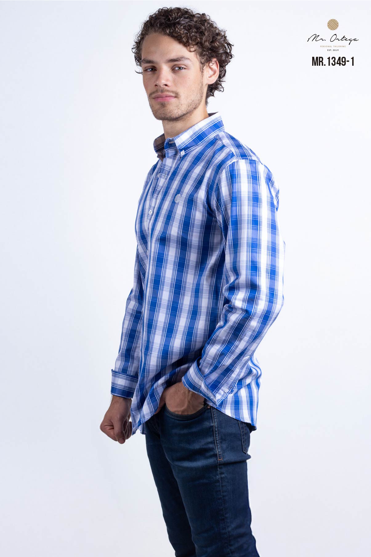 CAMISA CUADROS AZUL Y BLANCO
