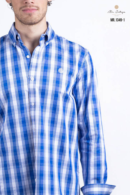 CAMISA CUADROS AZUL Y BLANCO