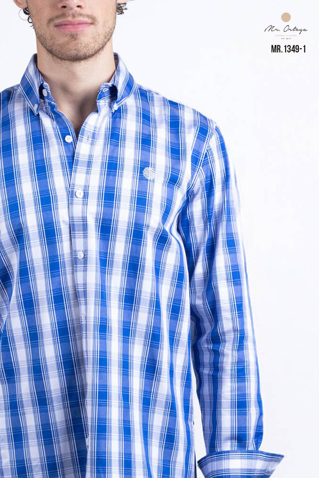 CAMISA CUADROS AZUL Y BLANCO
