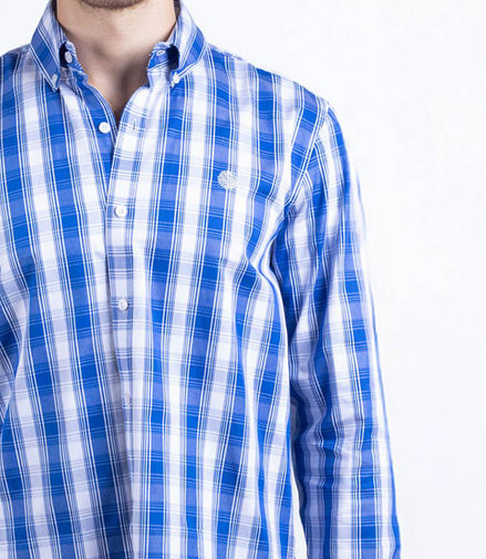 CAMISA CUADROS AZUL Y BLANCO