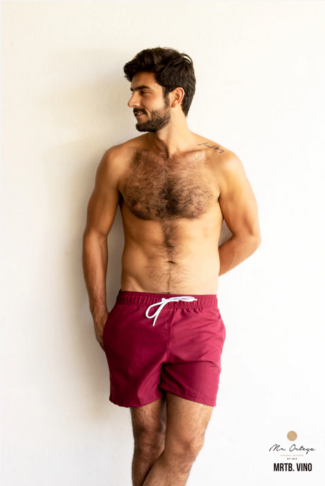 TRAJE DE BAÑO LISO VINO