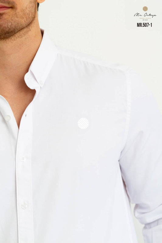 CAMISA BLANCA LISA MANGA LARGA