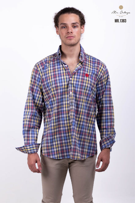 CAMISA CUADROS AZUL, ROJO, AMARILLO