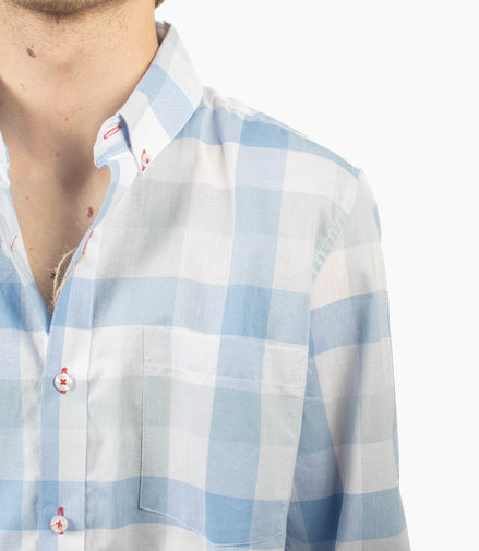 CAMISA CUADROS AZUL CIELO / BLANCO Y CELESTE