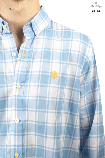 CAMISA CUADROS AZUL CLARO
