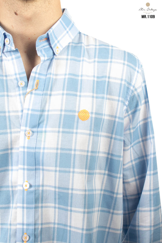 CAMISA CUADROS AZUL CLARO