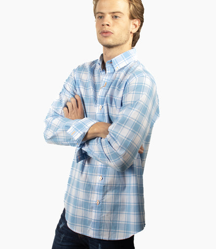 CAMISA CUADROS AZUL CLARO