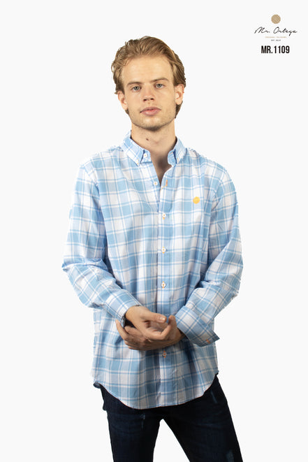CAMISA CUADROS AZUL CLARO