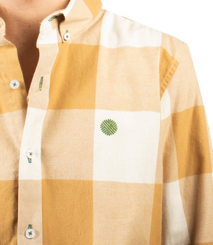 CAMISA CUADROS MARRÓN CLARO