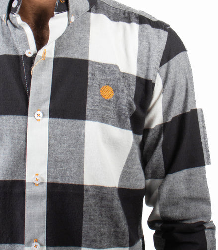 CAMISA CUADROS NEGRO / BLANCO