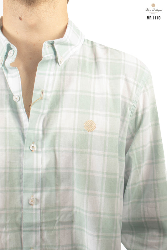 CAMISA CUADROS VERDE AGUA