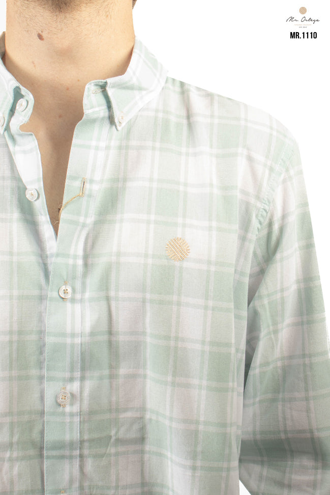 CAMISA CUADROS VERDE AGUA