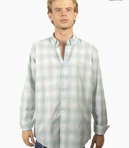 CAMISA CUADROS VERDE AGUA