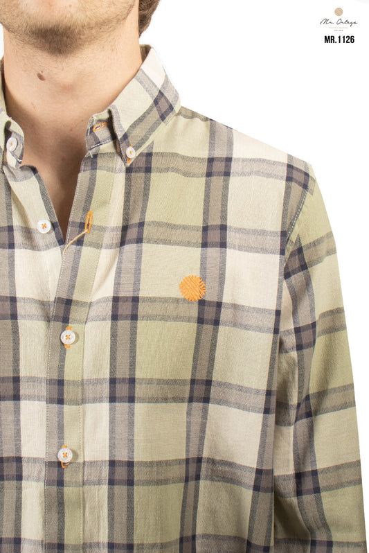 CAMISA CUADROS VERDE OLIVO