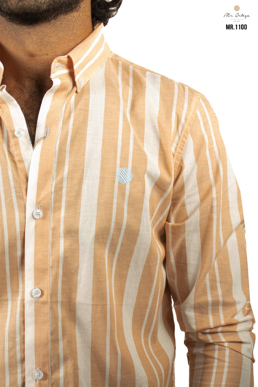 CAMISA RAYAS DURAZNO Y BLANCO
