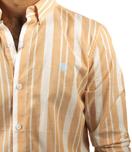 CAMISA RAYAS DURAZNO Y BLANCO