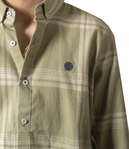 CAMISA VERDE CLARO FRANJAS BLANCAS