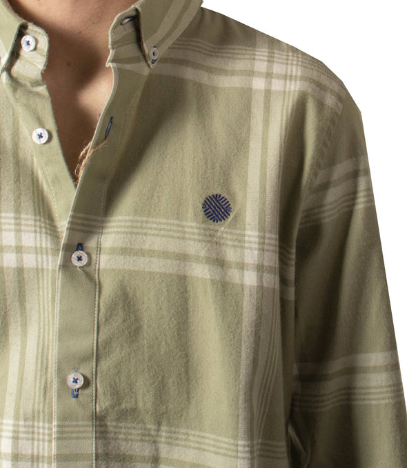 CAMISA VERDE CLARO FRANJAS BLANCAS