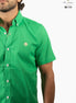 CAMISA VERDE LIMÓN LISA MANGA CORTA
