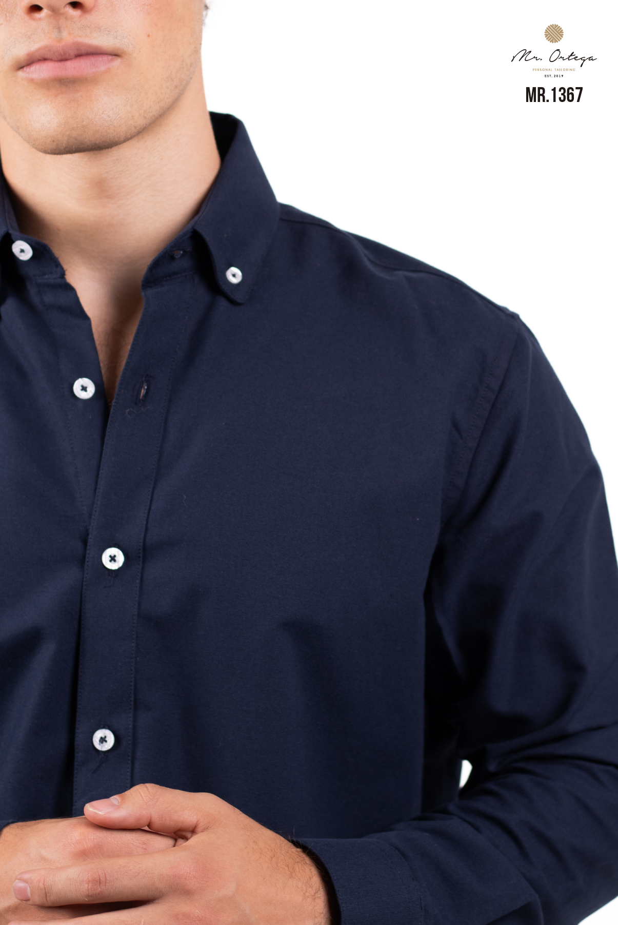 CAMISA LISA AZUL MARINO MANGA LARGA