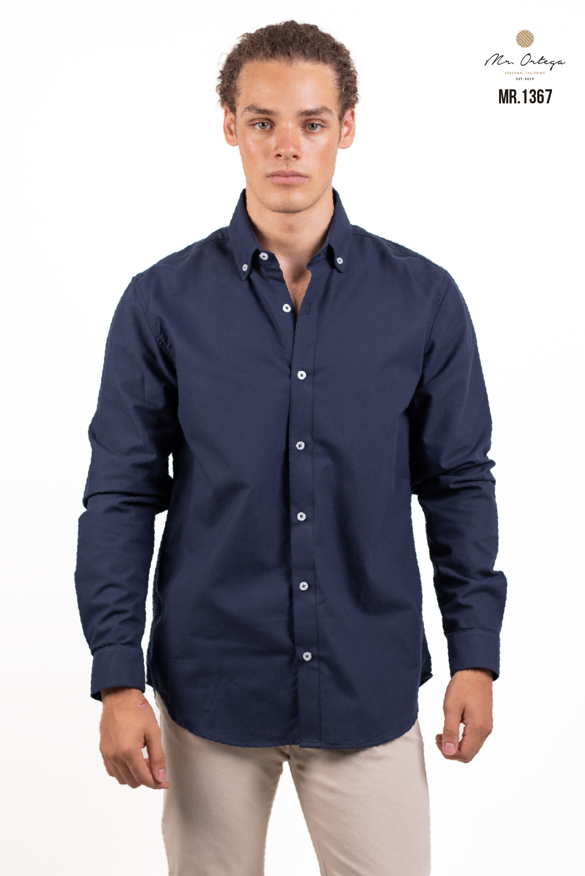 CAMISA LISA AZUL MARINO MANGA LARGA
