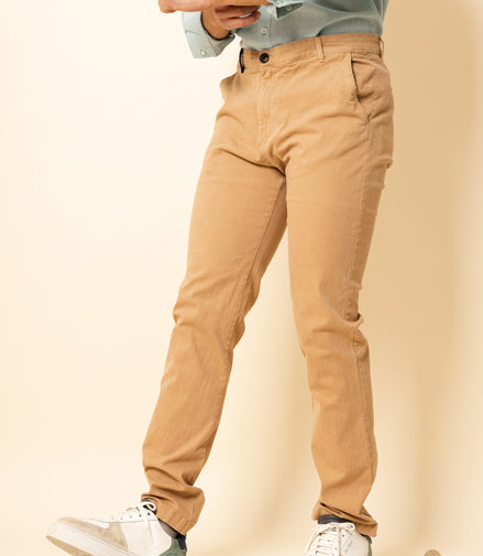 PANTALÓN GABARDINA BEIGE CORTE REGULAR