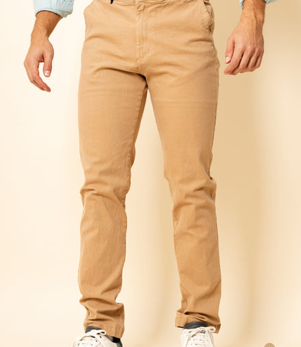 PANTALÓN GABARDINA BEIGE CORTE REGULAR
