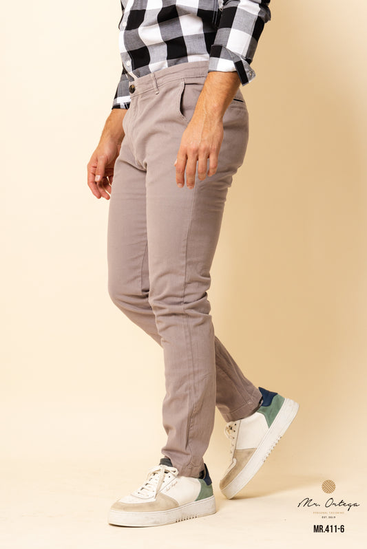 PANTALON DE GABARDINA GRIS