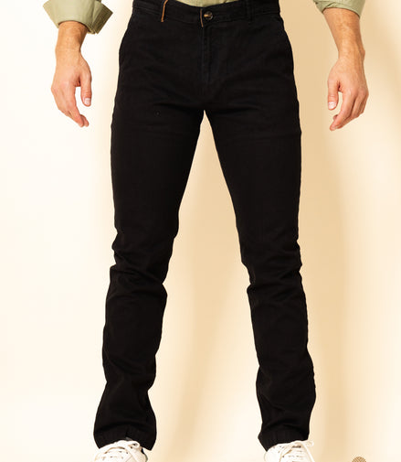 PANTALÓN GABARDINA NEGRO CORTE REGULAR
