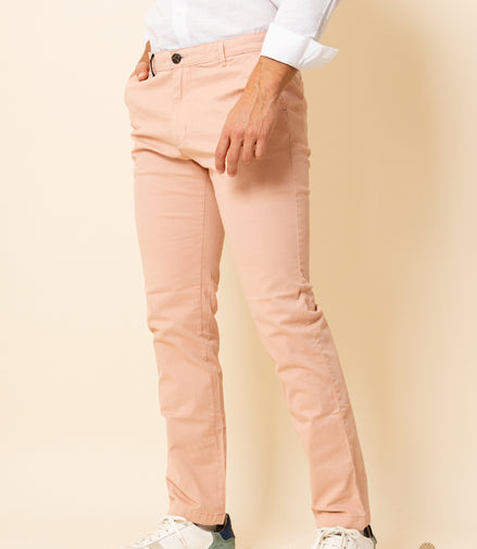 PANTALÓN GABARDINA ROSA CORTE REGULAR