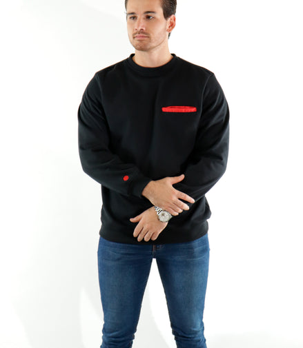 SUDADERA CUELLO REDONDO NEGRO